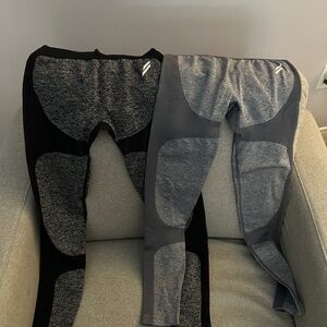 Seamless Colourblock Leggings - 2 Pair bundle (Black/Grey & Grey/Charcoal)